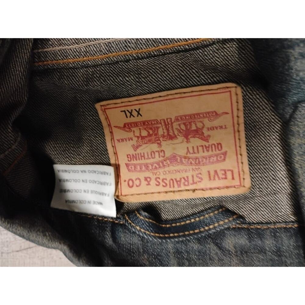 Levis Relaxed Trucker Jean Jacket Sz XXL dark wash indigo blue denim - Picture 7 of 9